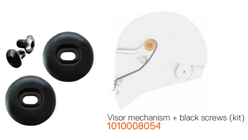 Schuberth Visor Mechanism with Black Screws